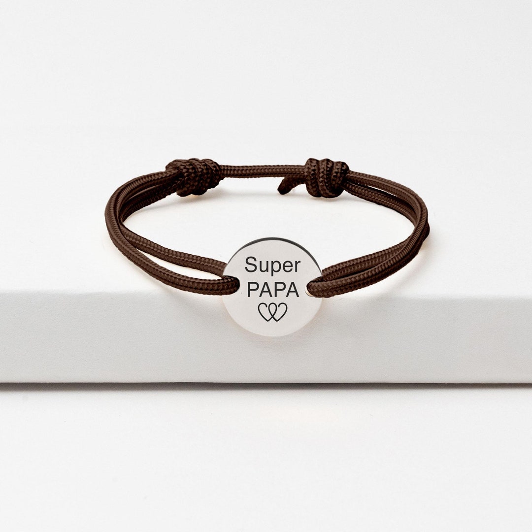 Personalized Cord Bracelet for Men, Engraved Bracelet for Men