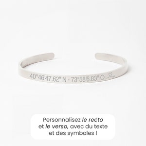 Personalized Bangle Cuff Bracelet for Women, Engraved Cuff Bracelet, Women Name Bracelet, Women Personalized Gift, Mother's Day Gift Silver