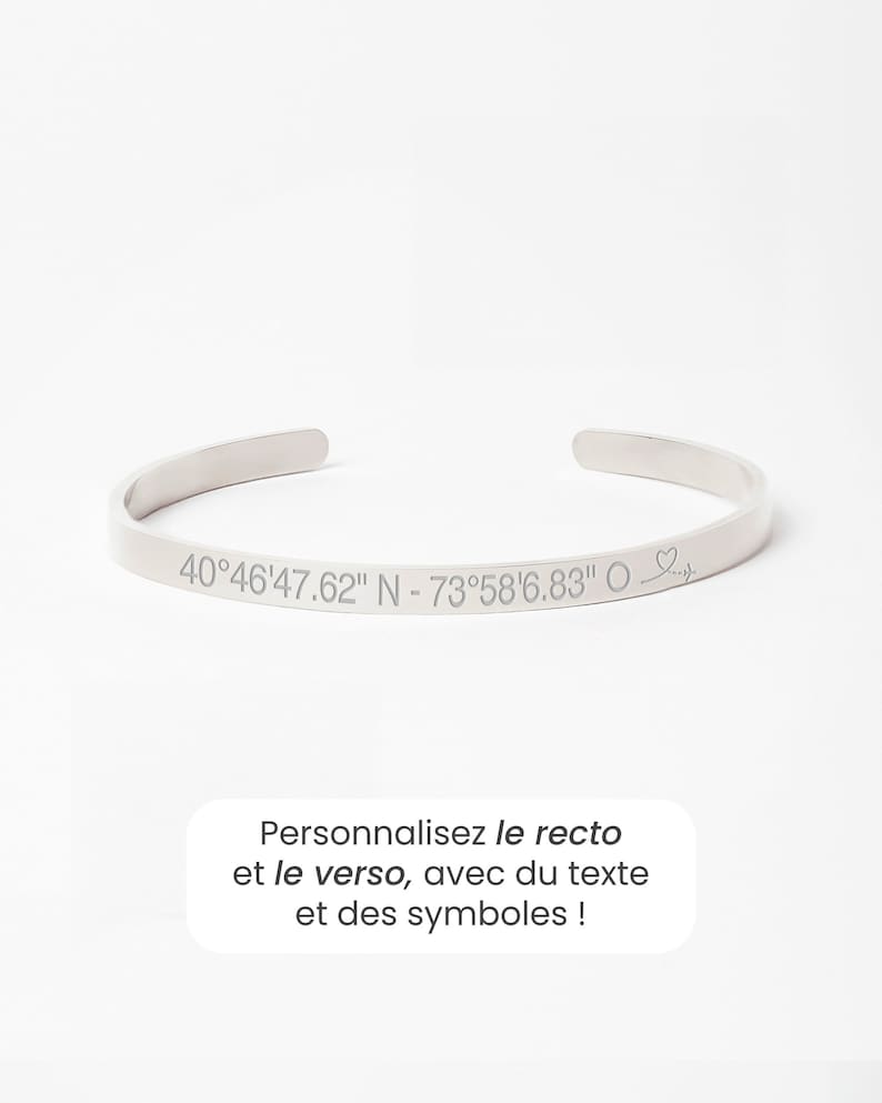 Personalized Bangle Cuff Bracelet for Women, Engraved Cuff Bracelet, Women Name Bracelet, Women Personalized Gift, Mother's Day Gift Silver