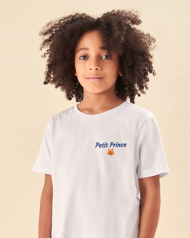 Tshirt Brodé Enfant Blanc, T-shirt Personnalisé Enfant Unisexe, T-Shirt Personnalisé Garçon, Fille, Cadeau Personnalisé Enfant image 7