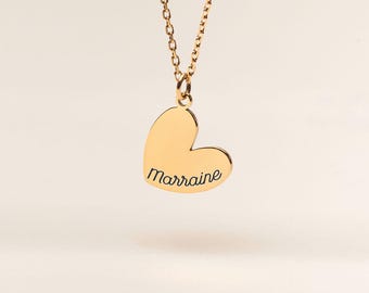Personalized Heart Medallion Necklace | Engraved Heart Necklace | Engraved Women's Necklace | Engraved Pendant | Valentine's Day Gift for Women
