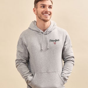 Sweat Capuche Brodé Personnalisé Unisexe, Sweat Capuche Gris, Hoodie Personnalisé, Couple, Cadeau Fête Des Mères, Cadeau Fête Des Pères image 7