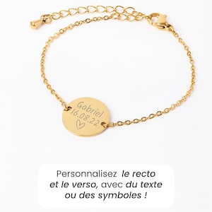 Bracelet Personnalisé Femme, Bracelet Prénom, Bijou Femme Personnalisé, Cadeau Fête Des Mères Personnalisé Or