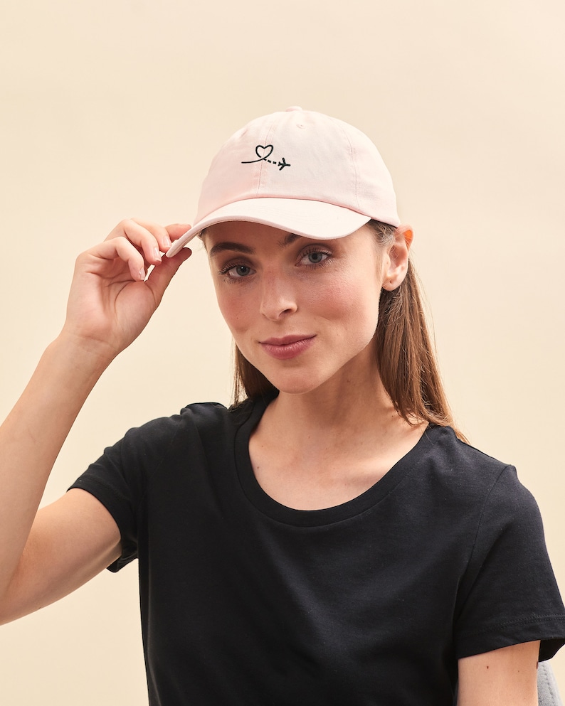 Casquette Unisexe Brodée Symbole, Casquette Cœur, Casquette Personnalisée Brodée Pictogramme, Cadeau Fête Des Pères, Cadeau Fête Des Mères Rose Pastel - Pink