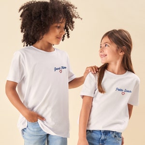 Tshirt Brodé Enfant Blanc, T-shirt Personnalisé Enfant Unisexe, T-Shirt Personnalisé Garçon, Fille, Cadeau Personnalisé Enfant image 2