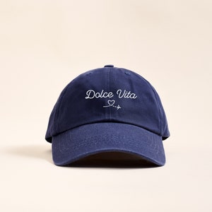 Personalized Embroidered Women's Cap, Personalized Women's Gift, Blue Embroidered Cap, Godmother Gift, Wedding Gift, Mother's Day Gift image 6