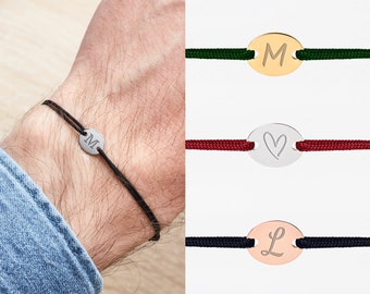 Men Personalized Bracelet, Men Rope Bracelet, Custom Cord Bracelet, Initial Bracelet, Couple Bracelet, Father's Day Gift