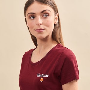 Tshirt Brodé Personnalisé Femme Bordeaux, Teeshirt Brodé Personnalisé, Cadeau Fête Des Mères Personnalisé, Cadeau Maman image 5