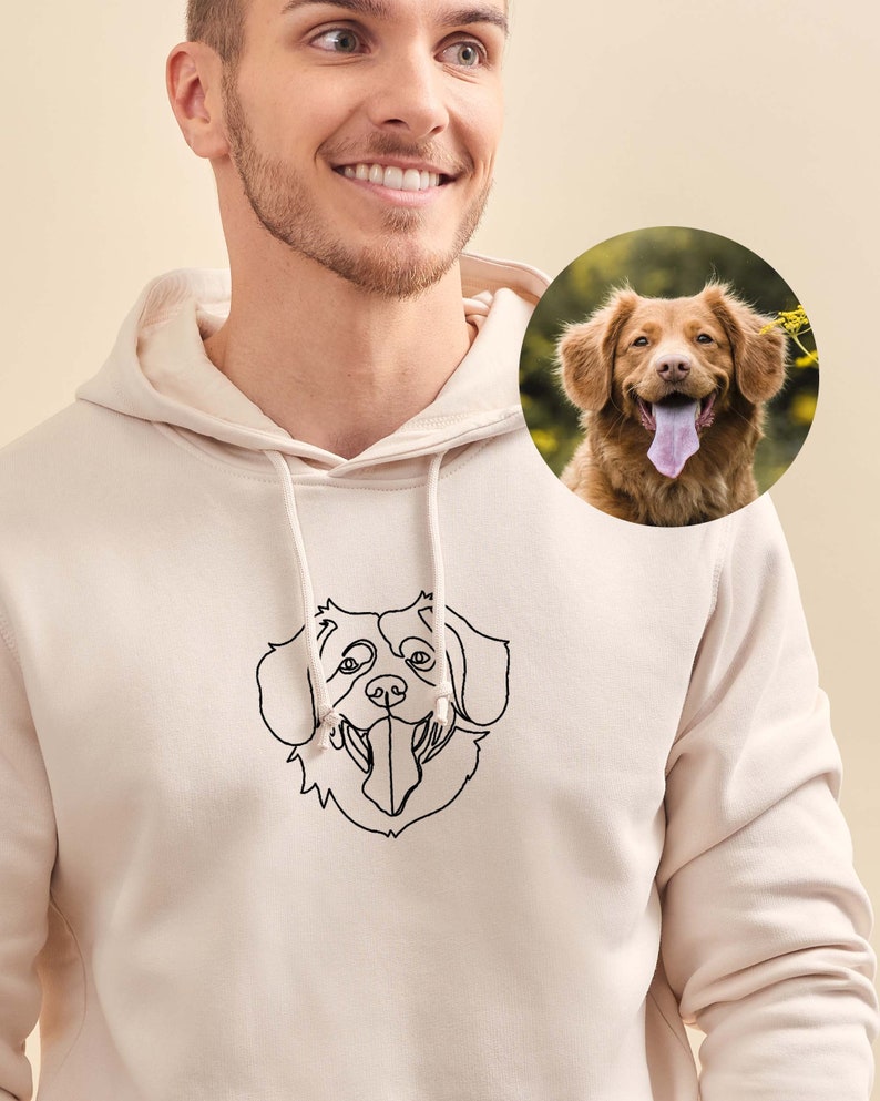 Personalized Embroidered Dog Photo Sweatshirt, Embroidered Dog Portrait, Cat Portrait, Personalized Animals, Mother's Day Gift, Father's Day image 6