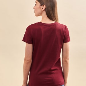 Tshirt Brodé Personnalisé Femme Bordeaux, Teeshirt Brodé Personnalisé, Cadeau Fête Des Mères Personnalisé, Cadeau Maman image 7