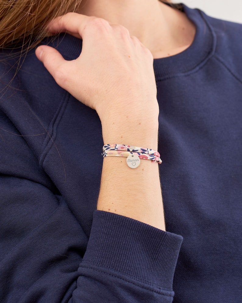 Personalisiertes Liberty-Armband, Liberty Sweet Pea, personalisiertes Damenarmband, Vornamenarmband, personalisiertes Muttertagsgeschenk Bild 7