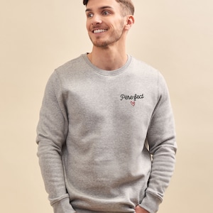 Sweat Brodé Personnalisé Gris Unisexe, Sweat-Shirt Personnalisé Homme, Hoodie Brodé Personnalisé, Cadeau Fête Des Pères Et Fête Des Mères image 6