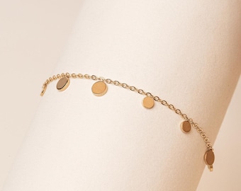 Lou Armband aus vergoldetem Edelstahl | Schmale, vergoldete Edelstahlarmbänder | Mutterarmband | Damenarmband | Valentinstagsgeschenk für Frauen
