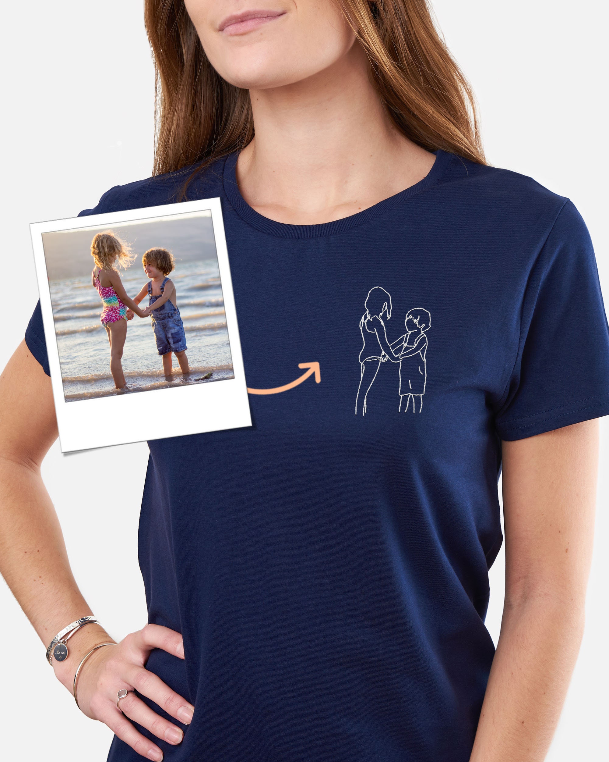 Custom Embroidered Photo T-shirt Custom Embroidery Drawing - Etsy