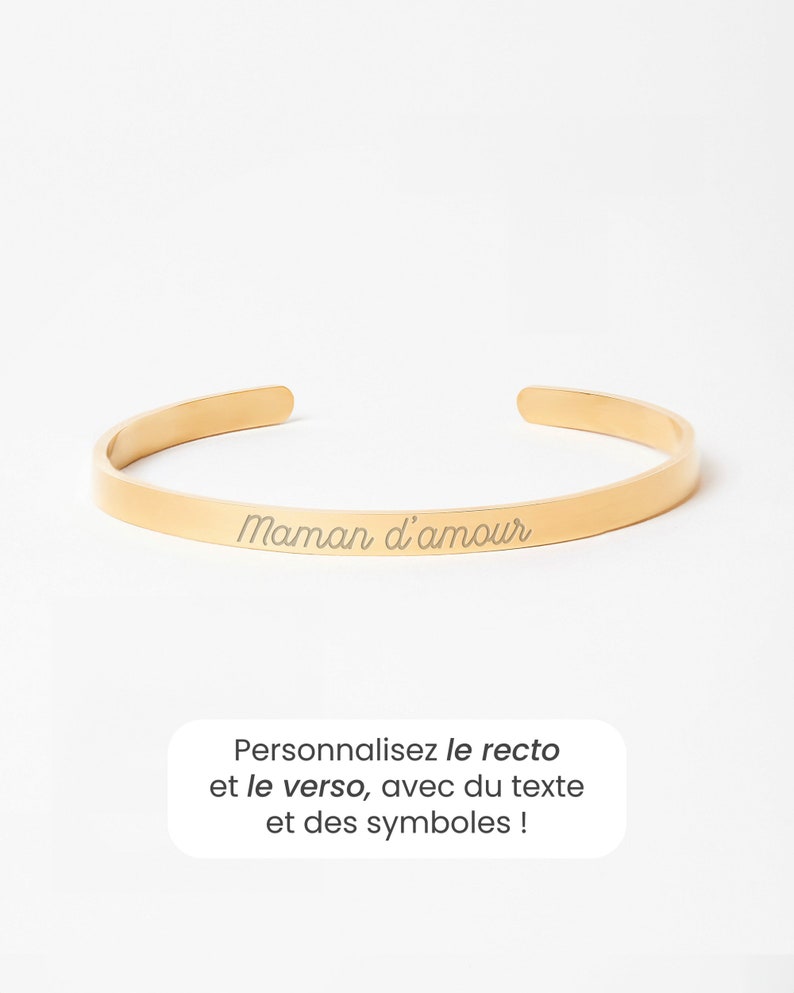 Personalized Bangle Cuff Bracelet for Women, Engraved Cuff Bracelet, Women Name Bracelet, Women Personalized Gift, Mother's Day Gift Gold