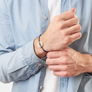 Bracelet Homme Meleager - Idée Cadeau Papa Personnalisé 'Je T'aime Papa' En Cuir Et Pierres Naturelles, Parfait Pour Anniversaire Et Fête Des Pères