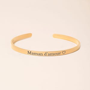 Personalized bar bangle bracelet | Engraved bangle bracelet | Women's name bracelet | Baby gift | Valentine's Day gift for women