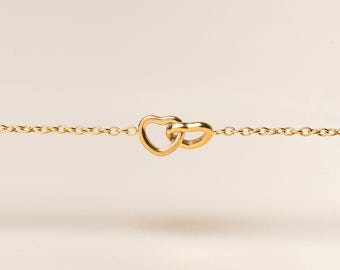 Liebesarmband aus vergoldetem Edelstahl | Dünnes Armband aus vergoldetem Edelstahl | Mutterarmband | Damenarmband | Valentinstagsgeschenk für Frauen