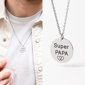 Gepersonaliseerde herenketting, heren gegraveerde naamketting, gepersonaliseerde herenhanger, herensieraden, gepersonaliseerd herenkerstcadeau