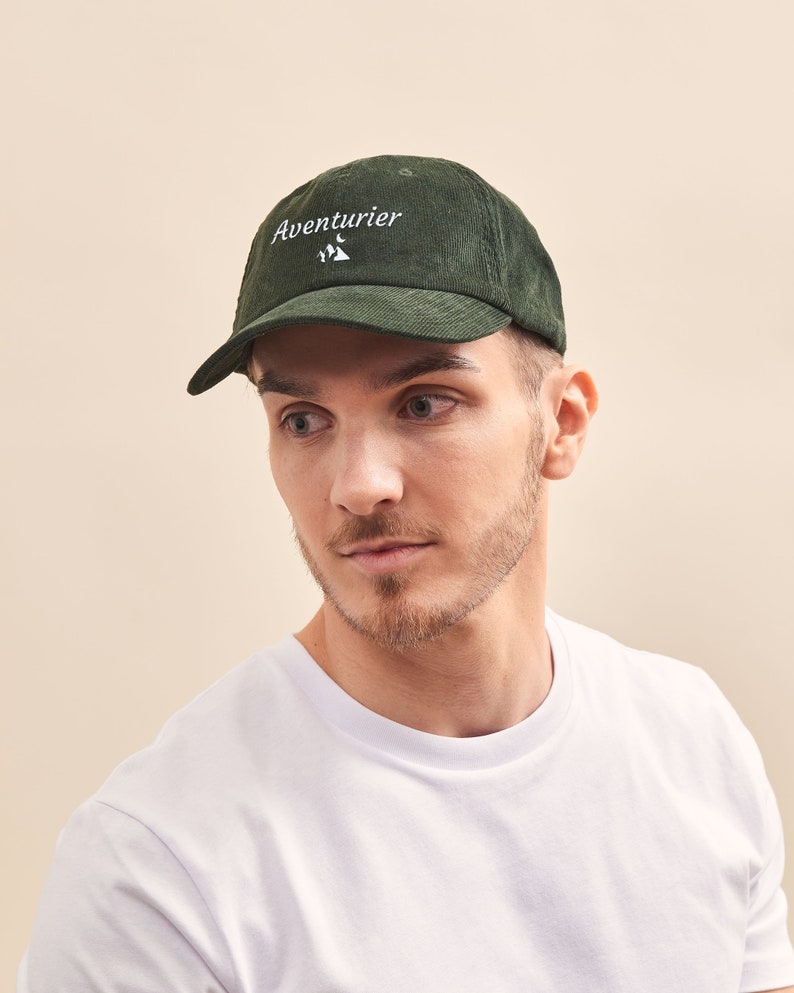 Casquette Velours Verte Personnalisée Brodée Unisexe, Casquette Personnalisée, Cadeau Fête Des Mères, Cadeau Fête Des Pères 画像 7