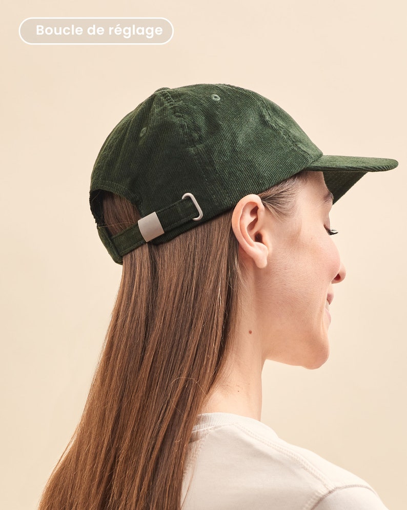 Casquette Velours Verte Personnalisée Brodée Unisexe, Casquette Personnalisée, Cadeau Fête Des Mères, Cadeau Fête Des Pères image 6