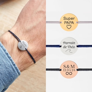 Personalized Bracelet for Men | Engraved Jewelry for Men | Personalized Gift for Dad | Engraved Name Bracelet for Men | Valentine's Day Gift