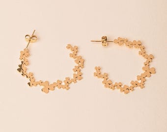 Mia Gold-Plated Steel Earrings | Stainless Steel Earrings | Mother's Jewelry | Women's Steel Hoop Earrings | Valentine's Day Gift for Women