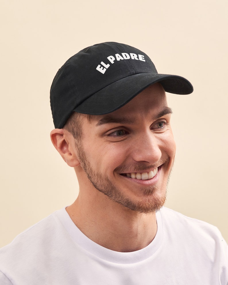 Casquette Brodée El Padre pour Homme, Casquette Papa, Cadeau Fête des Pères Papa, Cadeau Naissance Papa, Bleu Beige Noire, Broderie Noir