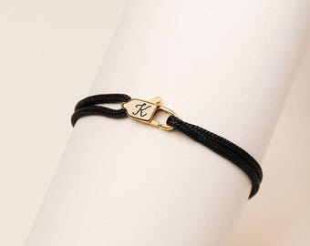 Personalized Lobster Clasp Cord Bracelet | Engraved Lobster Clasp Bracelet | Personalized Mother's Bracelet | Valentine's Day Bracelet