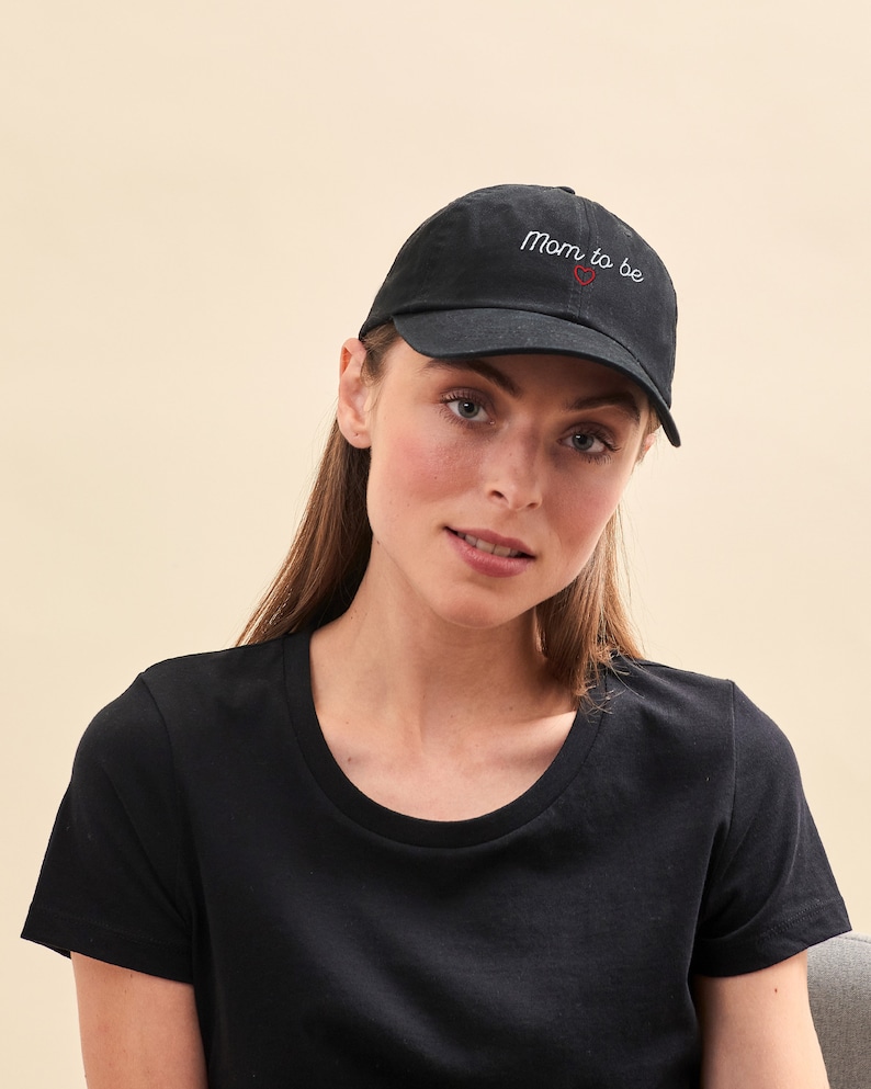 Casquette Brodée Personnalisée Unisexe, Casquette Noire Brodée, Cadeau Personnalisé, Cadeau Fête Des Pères & Fête Des Mères Personnalisé image 2