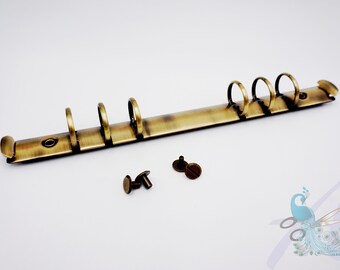 A5 D-ring binder mechanism incl. 2 book screws - old brass / bronze