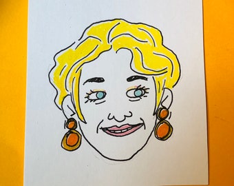 Pat Butcher Mini Portrait Original Art