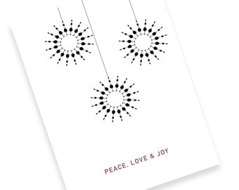 Digital Holiday Card, Print - Ornaments, Wine Glasses