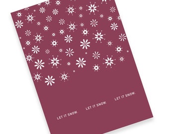 Digital Holiday Card, Print - Snowflakes, Wine Glasses