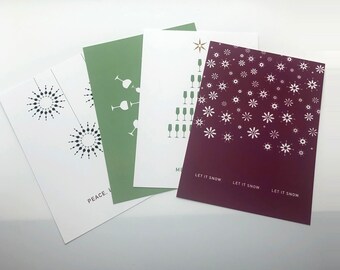 Digital Holiday Cards/Prints - Ornaments, Christmas Tree, Snowflakes made with Wine Glasses