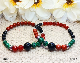 Nerve Pain / SCIATICA Relief Bracelet; grade AAA gemstones, hypoallergenic steel accents, unisex design
