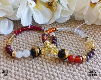MÜDUNGSUNTERSTÜTZUNG Armband; Edelstein der Klasse AAA, Akzente aus hypoallergenem Stahl, Unisex-Design