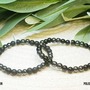 MAGNETIC HEMATITE & Onyx Therapy Bracelets; grade AA+ gemstones; unisex design