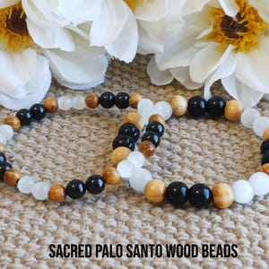 TRIPLE PROTECTION Bracelet; grade AAA gemstones, & Palo Santo wood beads, unisex design