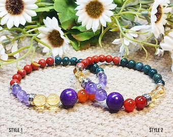 Pulsera para la salud del hígado; piedras preciosas de grado AAA, detalles de acero hipoalergénico, diseño unisex