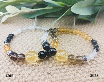 胃/腸/消化補助ブレスレット。グレードAAAの宝石、低刺激性スチールの