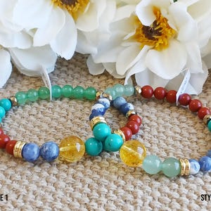 Acid Reflux / GERD / Stomach Aid Bracelet grade AAA genuine semiprecious gemstone unisex style adult/youth jewelry, crystal therapy