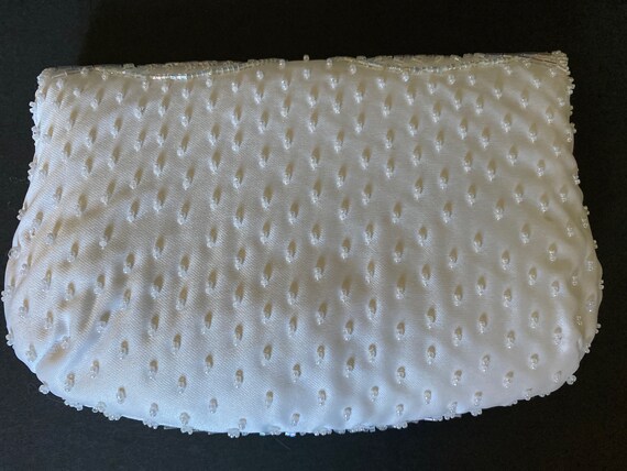 White Beaded Formal Clutch - image 2