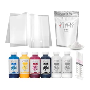 DTF (Direct to Film) Starter Kit with Premium Ink Refill, DTF Powder and DTF Transfer Film Printing