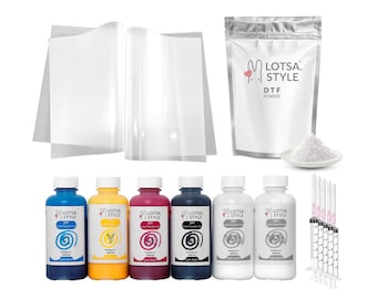 DTF (Direct to Film) Starter Kit with Premium Ink Refill, DTF Powder and DTF Transfer Film Printing