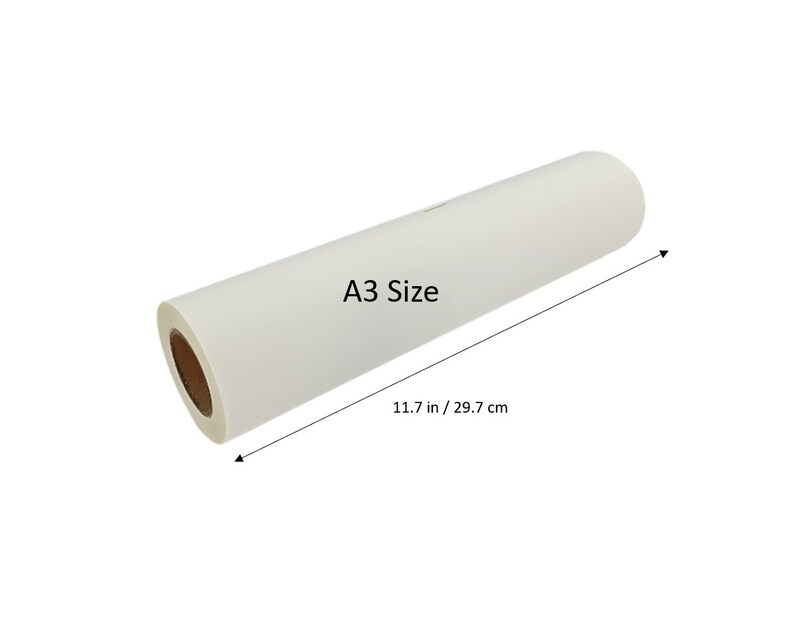 May include: A white roll of paper labeled "A3 Size" with a measurement of 11.7 in / 29.7 cm.