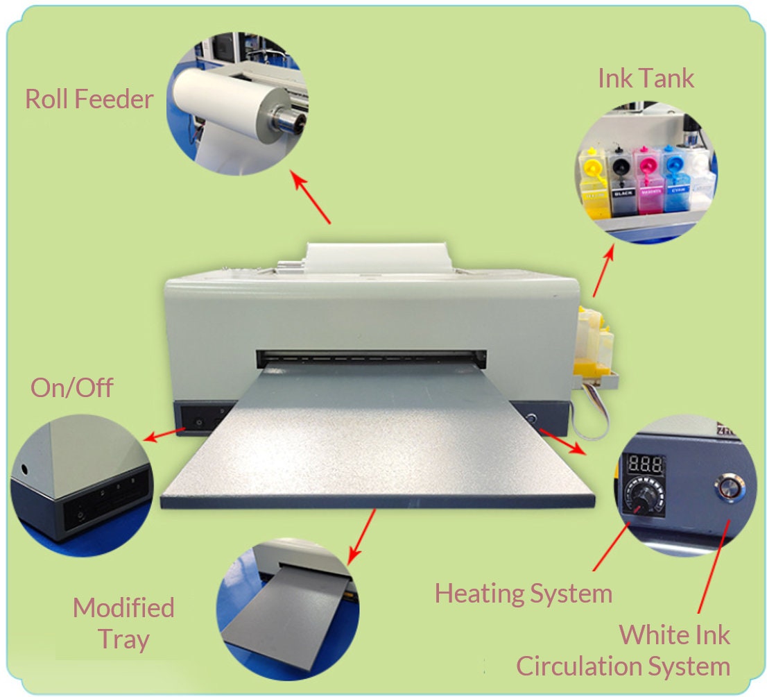  Procolored A3 DTF Printer Transfer Printing Machine with White  Ink Circulation and Semi-Automatic Cleaning System for DIY Print T-Shirt  L1800 Direct to Film Printer (Printer) : Office Products