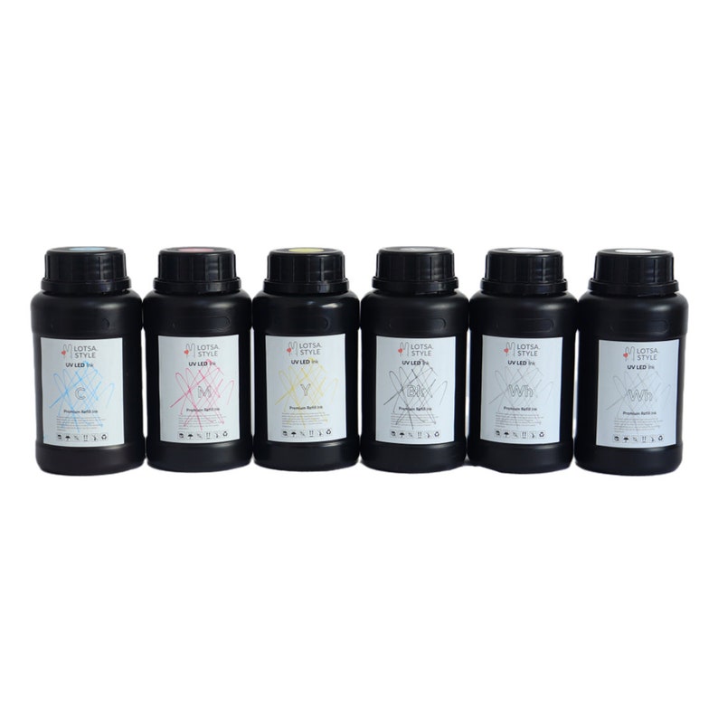 Premium UV LED Ink Refill CMYK 250ml Wh 500ml