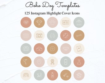 犬の Instagram ハイライト カバー 125 選 - 落ち着いたパステルカラー、ボヘミアン アイコン、Instagram ストーリー ハイライト、ソーシャル メディア、ブランディング キット、ブロガー向け