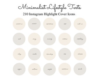 ブロガーやインフルエンサー向けの 210 個のライフスタイル Instagram ハイライト アイコン、Instagram ストーリー ハイライト カバー、ミニマル、テキスト ハイライト、ブランディング キット